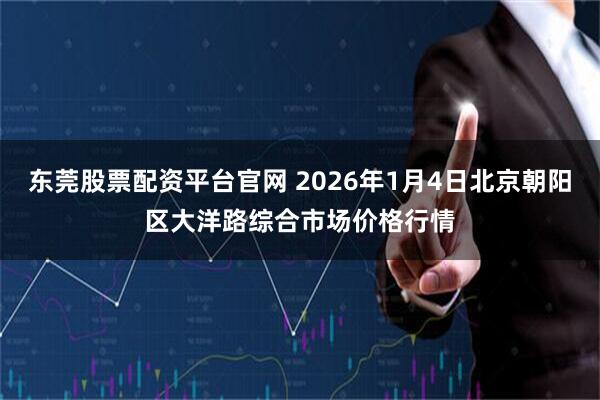 东莞股票配资平台官网 2026年1月4日北京朝阳区大洋路综合市场价格行情